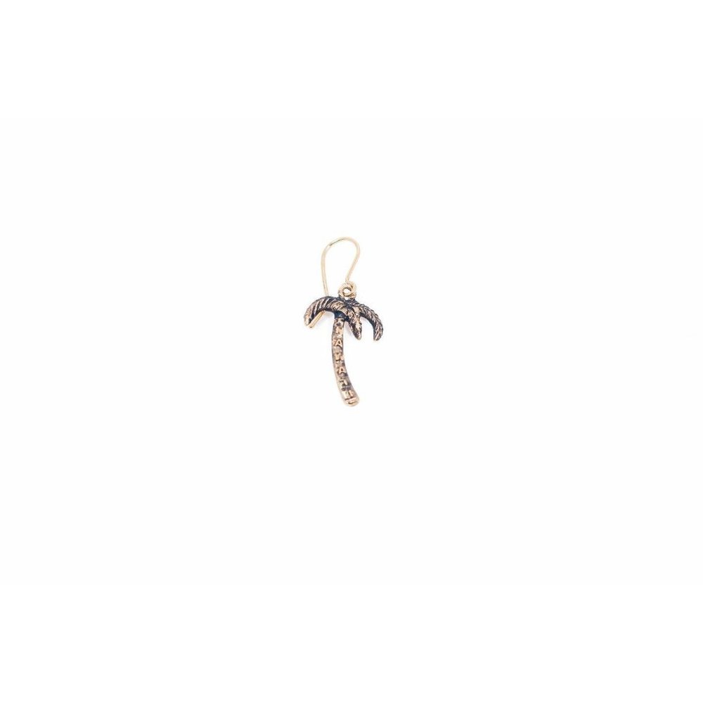 Saint Laurent Unisex Palm Tree Gold Brass Dangle Earring Hedi Slimane Boho Chic - Picture 5 of 7